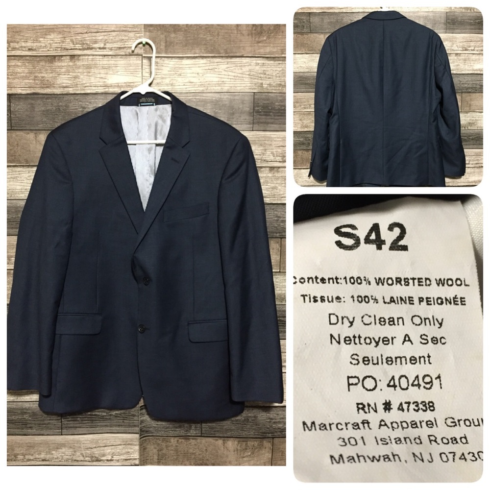 Tommy Hilfiger Wool Blazer Men’s 42S Blue 2 Button